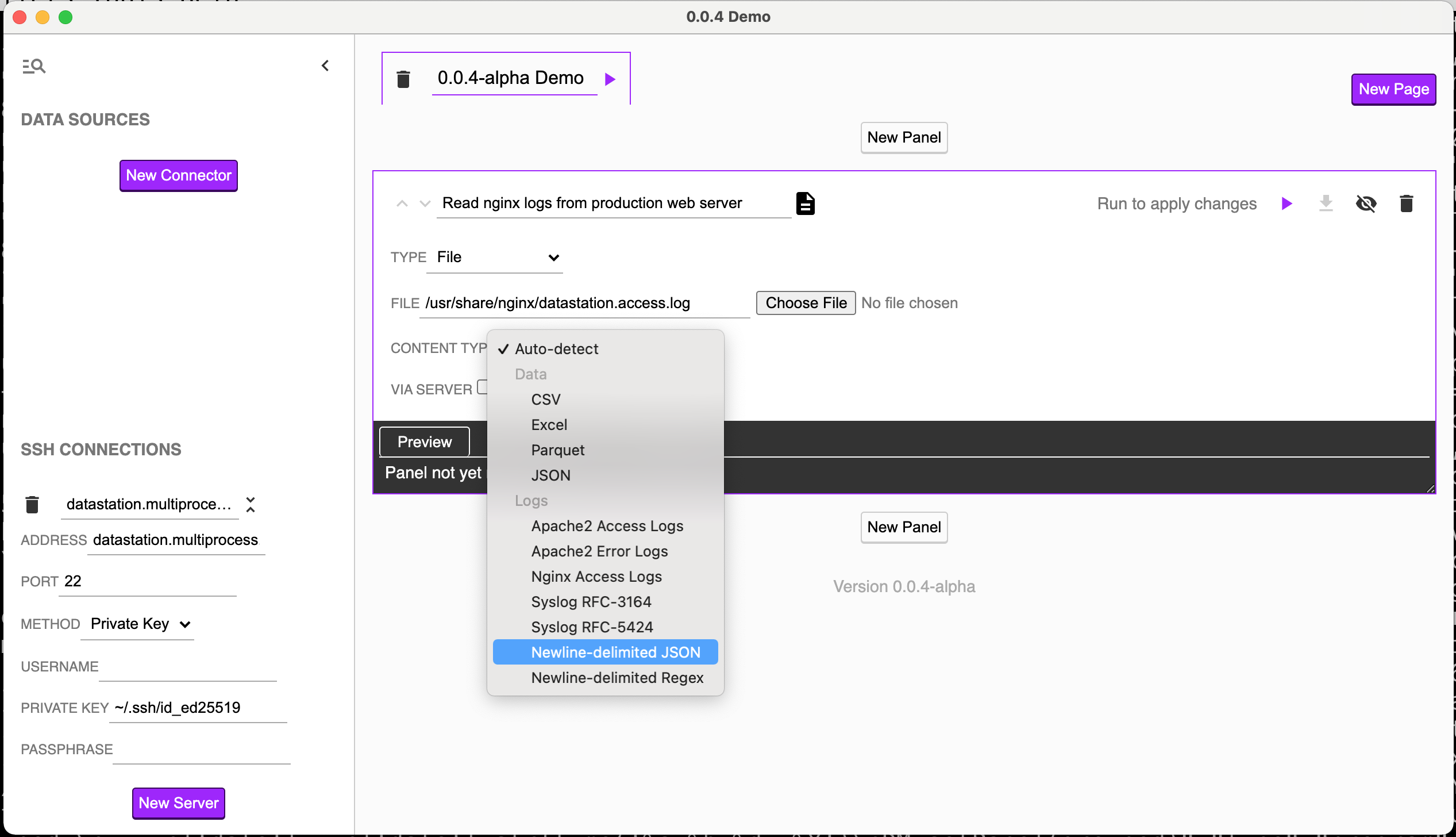 New log parsers