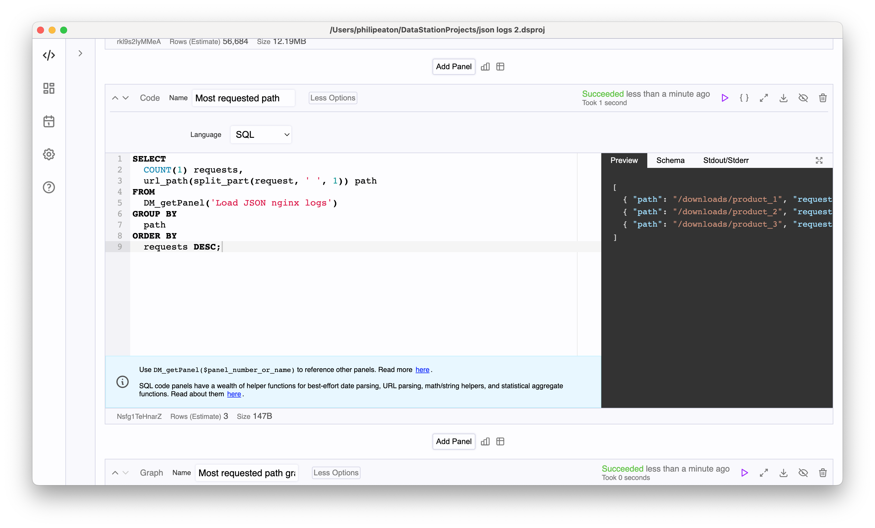 SQL analysis of nginx logs